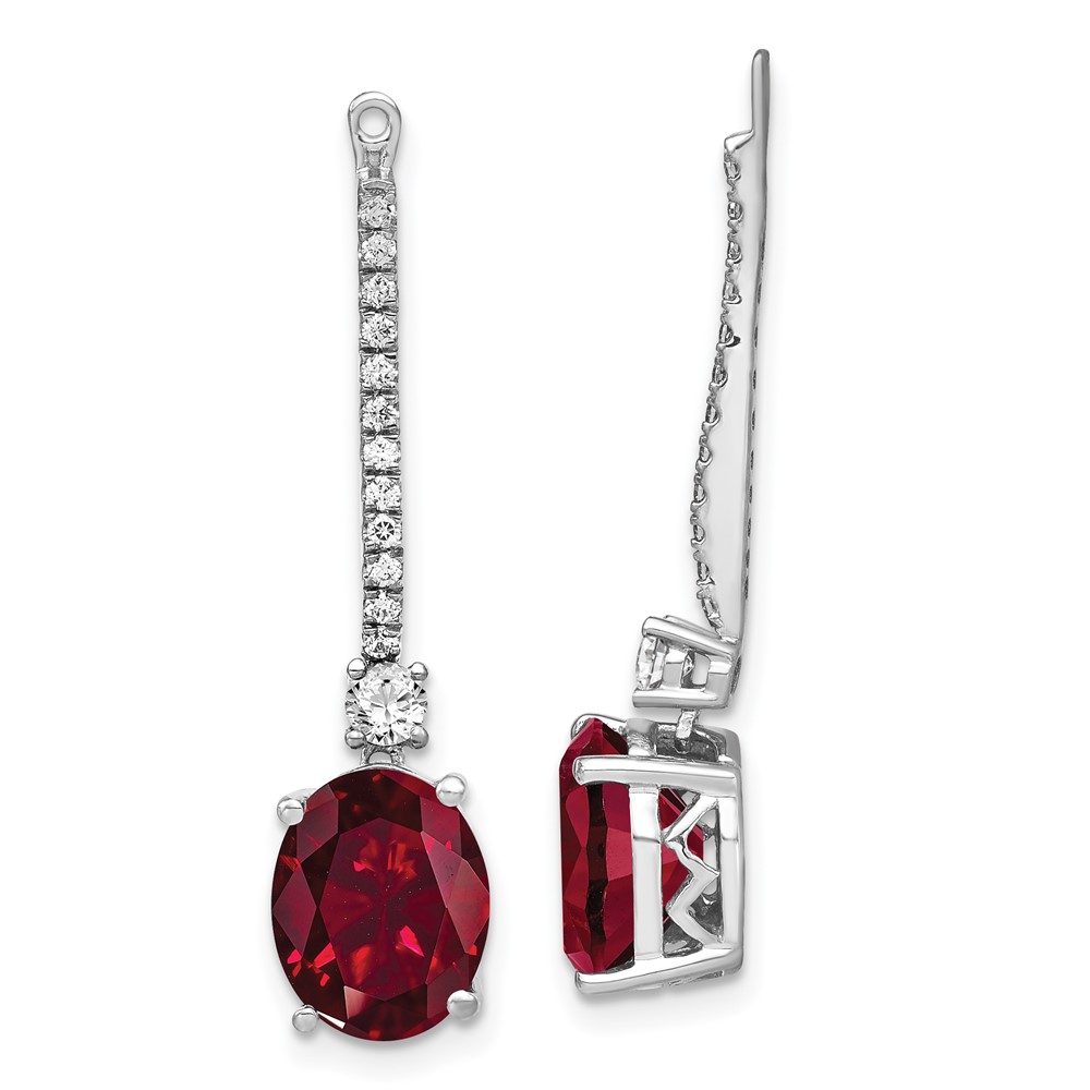 EM7508-CRU-050-WAA.jpg 14k White Gold 1/2 carat Lab Grown Diamond VS/SI+ G+ and Lab Created Ruby Earring Jackets - Image 1