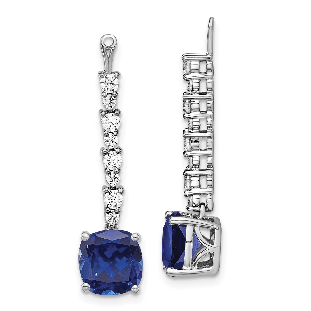 EM7509-CSA-067-WAA.jpg 14k White Gold 5/8 carat Lab Grown Diamond VS/SI+ G+ and Lab Created Blue Sapphire Earring Jackets - Image 1