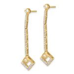 14k 1/2 carat Lab Grown Diamond VS/SI+ G+ Complete Dangle Post Earrings - Image 2