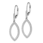 14k White Gold 3/4 carat Lab Grown Diamond VS/SI+ G+ Complete Fashion Dangle Leverback Earrings - Image 2