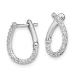 14k White Gold 1/3 carat Lab Grown Diamond VS/SI+ G+ Complete Hinged Hoop Earrings - Image 2