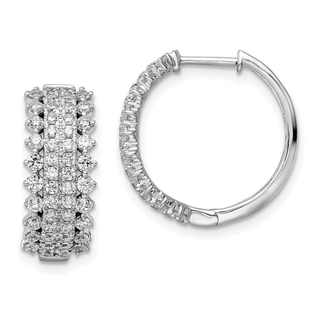 EM8364-150-WAA.jpg 14k White Gold 1 1/2 carat Lab Grown Diamond VS/SI+ G+ Complete Hinged Hoop Earrings - Image 1