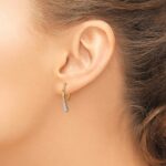14k Polished 1/8 carat Diamond Drop Wire Earrings - Image 4