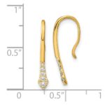 14k Polished 1/8 carat Diamond Drop Wire Earrings - Image 3