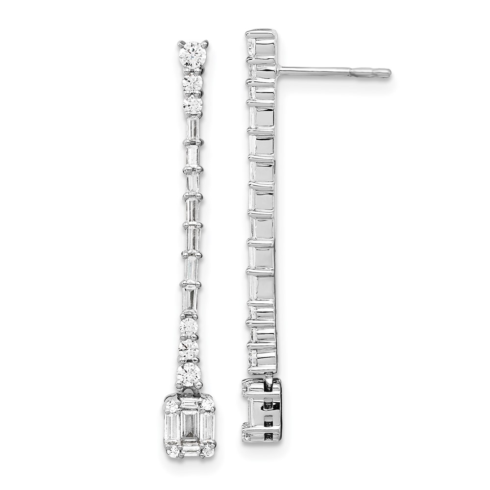EM8384-075-WA.jpg 14k White Gold Polished 3/4 carat Diamond Drop Post Earrings - Image 1