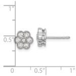 14k White Gold 1/2 carat Diamond Floral Post Earrings - Image 4