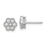 14k White Gold 1/2 carat Lab Grown Diamond VS/SI+ G+ Complete Floral Post Earrings