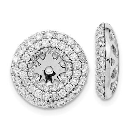 14k White Gold 1.53 carat Diamond Double Circle Earring Jackets