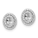 14k White Gold 3/8 carat Diamond Double Circle Earring Jackets - Image 2
