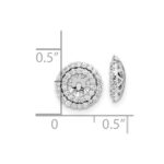 14k White Gold 3/8 carat Diamond Double Circle Earring Jackets - Image 4