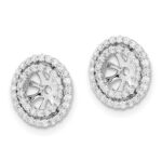 14k White Gold 3/8 carat Diamond Double Circle Earring Jackets - Image 2