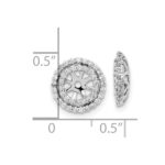 14k White Gold 3/8 carat Diamond Double Circle Earring Jackets - Image 4