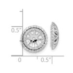 14k White Gold 1/2 carat Diamond Double Circle Earring Jackets - Image 4