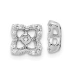 14k White Gold 1/8 carat Diamond Fancy Square Earring Jackets