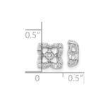 14k White Gold 1/8 carat Diamond Fancy Square Earring Jackets - Image 4