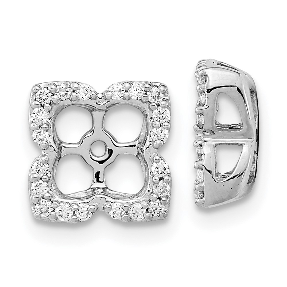 EM8577-020-WA.jpg 14k White Gold 1/5 carat Diamond Fancy Square Earring Jackets - Image 1