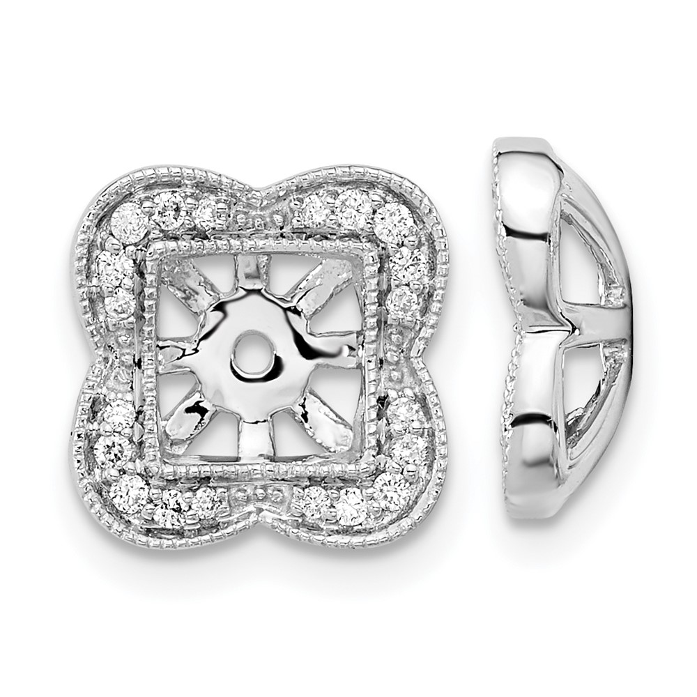 EM8578-018-WA.jpg 14k White Gold 1/5 carat Diamond Fancy Square Earring Jackets - Image 1