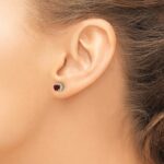 10k 1/10 carat Lab Grown Diamond VS/SI+ G+ and Created Ruby Complete Square Halo Post Earrings - Image 3