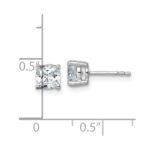 14k White Gold 1 1/2 carat Lab Grown Diamond VS/SI+ G+ Cushion Complete Four Prong Stud Earrings - Image 4