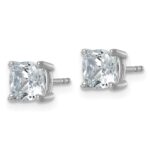 14k White Gold 2 carat Certified Lab Grown Diamond VS/SI+ G+ Cushion Complete Four Prong Stud Earrings - Image 2