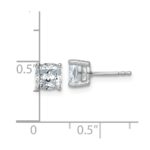 14k White Gold 2 carat Certified Lab Grown Diamond VS+ F+ Cushion Complete Four Prong Stud Earrings - Image 4