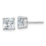 14k White Gold 3 carat Certified Lab Grown Diamond VS+ F+ Cushion Complete Four Prong Stud Earrings