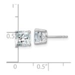 14k White Gold 3 carat Certified Lab Grown Diamond VS/SI+ G+ Cushion Complete Four Prong Stud Earrings - Image 4