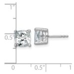 14k White Gold 4 carat Certified Lab Grown Diamond VS/SI+ G+ Cushion Complete Four Prong Stud Earrings - Image 4
