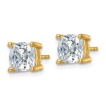 14k 4 carat Certified Lab Grown Diamond VS/SI+ G+ Cushion Complete Four Prong Stud Earrings - Image 2