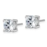 14k White Gold 5 carat Certified Lab Grown Diamond VS/SI+ G+ Cushion Complete Four Prong Stud Earrings - Image 2