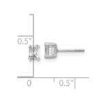 14k White Gold 1/2 carat Lab Grown Diamond VS+ F+ Radiant Complete Four Prong Stud Earrings - Image 4