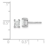 14k White Gold 4.8x3.95mm Radiant Earring Mountings - Image 3