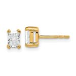 14k 3/4 carat Lab Grown Diamond VS+ F+ Radiant Complete Four Prong Stud Earrings