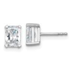 14k White Gold 1 1/2 carat Lab Grown Diamond VS/SI+ G+ Radiant Complete Four Prong Stud Earrings