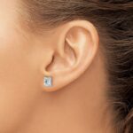 14k White Gold 2 carat Certified Lab Grown Diamond VS+ F+ Radiant Complete Four Prong Stud Earrings - Image 3