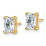 14k 2 carat Lab Grown Diamond VS+ F+ Radiant Complete Four Prong Stud Earrings - Image 2