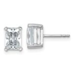 14k White Gold 3 carat Certified Lab Grown Diamond VS+ F+ Radiant Complete Four Prong Stud Earrings