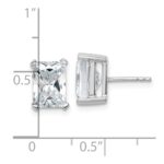 14k White Gold 5 carat Lab Grown Diamond VS/SI+ G+ Radiant Complete Four Prong Stud Earrings - Image 4