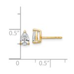 14ky .75ct Pear 3 Prong Earring Mountings - Image 4