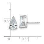 14k White Gold 3 carat Lab Grown Diamond VS/SI+ G+ Complete Pear Three Prong Stud Earrings - Image 4