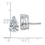 14k White Gold 4 carat Lab Grown Diamond VS/SI+ G+ Complete Pear Three Prong Stud Earrings - Image 4