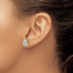 14k 4 carat Lab Grown Diamond VS/SI+ G+ Complete Pear Three Prong Stud Earrings - Image 3