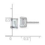 14k White Gold 2 carat Lab Grown Diamond VS+ F+ Emerald Complete Four Prong Stud Earrings - Image 4