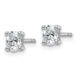 14k White Gold 1/2 carat Lab Grown Diamond VS/SI+ G+ Complete Oval Four Prong Stud Earrings - Image 2