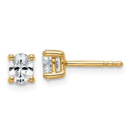14k 1/2 carat Certified Lab Grown Diamond VS/SI+ G+ Complete Oval Four Prong Stud Earrings