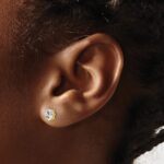 14k 5/8 carat Lab Grown Diamond VS/SI+ G+ Complete Oval Four Prong Stud Earrings - Image 3