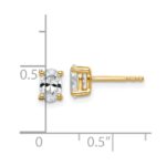 14k 3/4 carat Lab Grown Diamond VS/SI+ G+ Complete Oval Four Prong Stud Earrings - Image 4