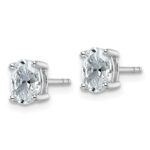 14k White Gold 1 carat Lab Grown Diamond VS/SI+ G+ Complete Oval Four Prong Stud Earrings - Image 2