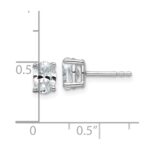 14k White Gold 1 carat Lab Grown Diamond VS/SI+ G+ Complete Oval Four Prong Stud Earrings - Image 4