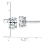 14k White Gold 1 1/2 carat Certified Lab Grown Diamond VS+ F+ Complete Oval Four Prong Stud Earrings - Image 4